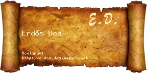 Erdős Dea névjegykártya